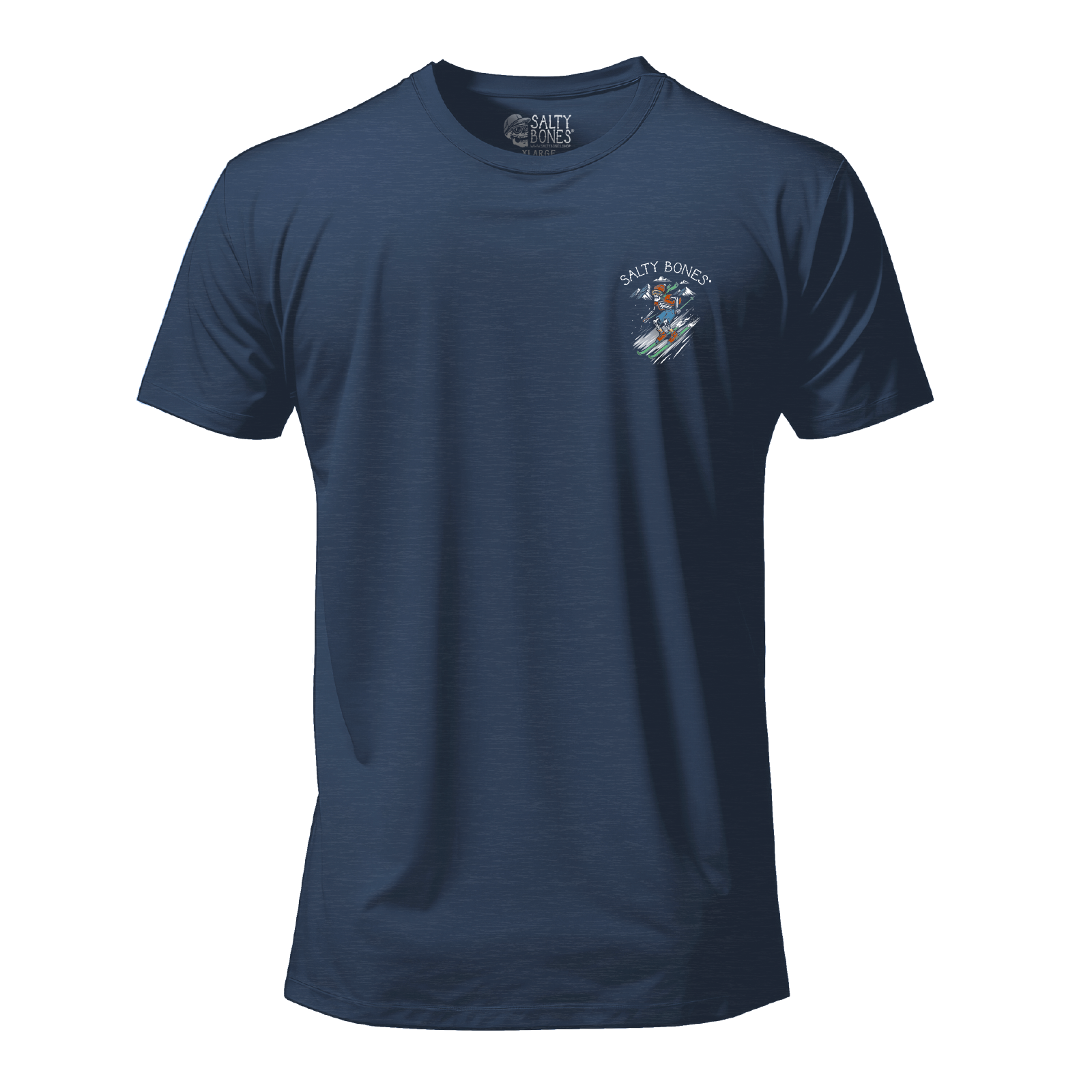 Salty Bones Ski Ya Later Snow Mountain Skiing Winter Sports T-Shirt