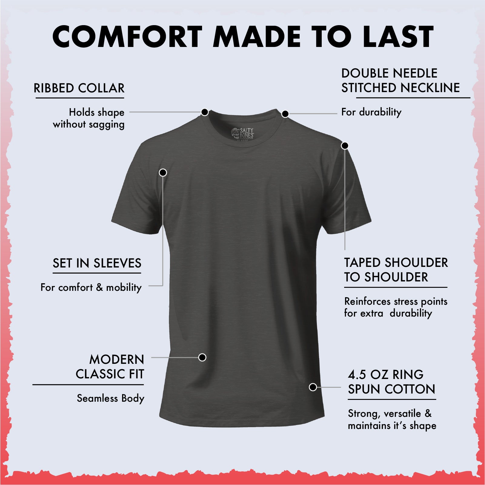 Salty Bones Comin’ in Hot Mountain Snowboarding Winter Ski T-shirt