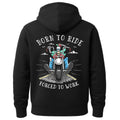 Salty Bones Born To Ride Forced To Work Motorcycle Biker Premium Blend Ringspun Graphic Hooded Sweatshirt