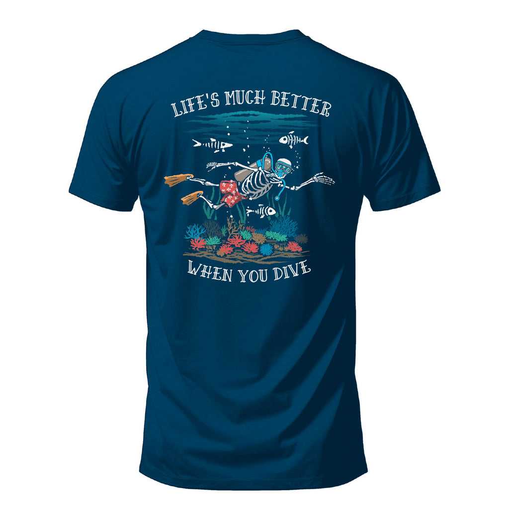 Salty Bones Life’s Much Better When You Dive Scuba Diving T-Shirt