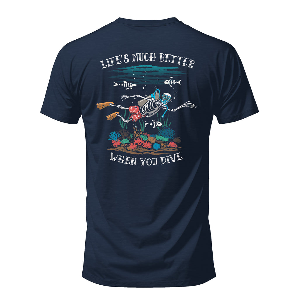 Salty Bones Life’s Much Better When You Dive Scuba Diving T-Shirt