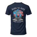 Salty Bones Born to Ride Free to Roam Patriotic Motorcycle Biker T-Shirt