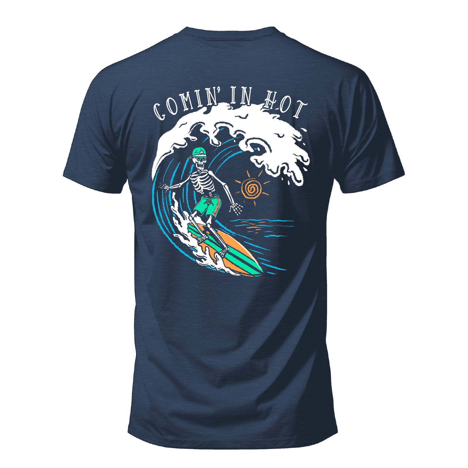 Salty Bones Comin' in Hot Surfer Ocean Wave Beach T-Shirt
