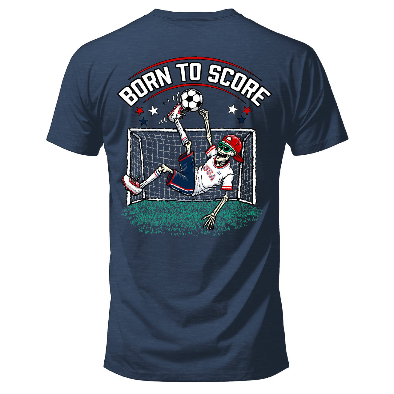 Salty Bones Born To Score Soccer Graphic T-Shirt