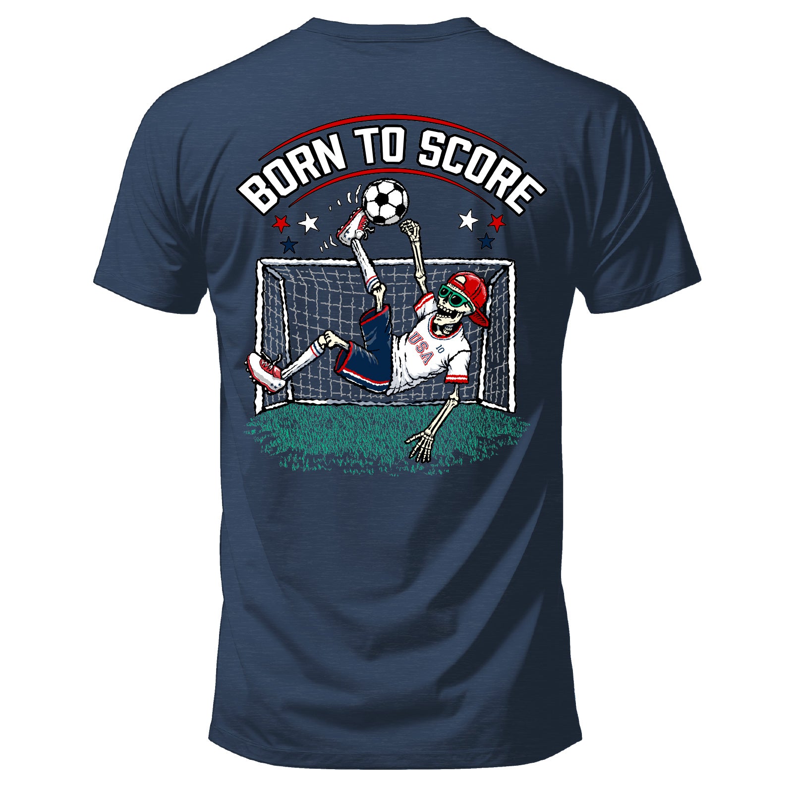 Salty Bones Born To Score Soccer Graphic T-Shirt