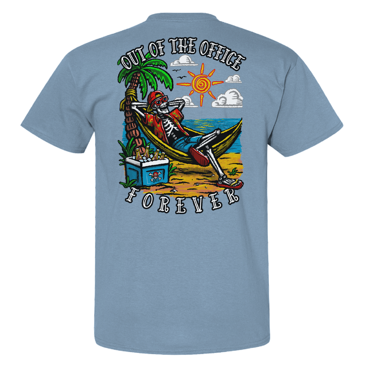 Out of Office Forever Tropical Beach Graphic T-Shirt