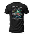 Salty Bones Born to Fish Forced to Work Fishing Boat T-Shirt