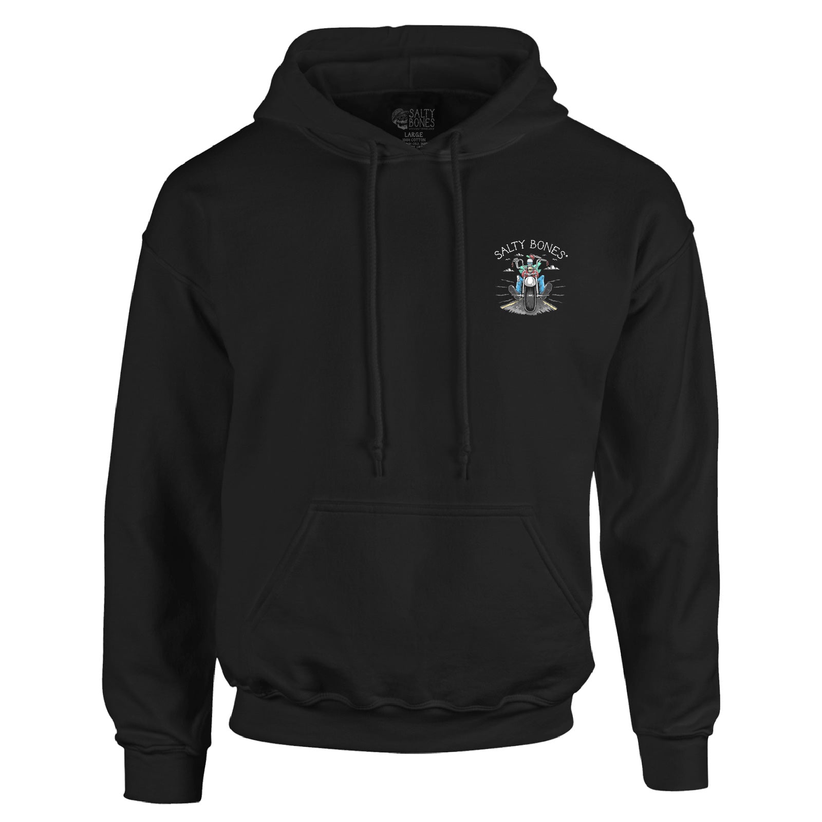 Salty Bones Born To Ride Forced To Work Motorcycle Biker Premium Blend Ringspun Graphic Hooded Sweatshirt