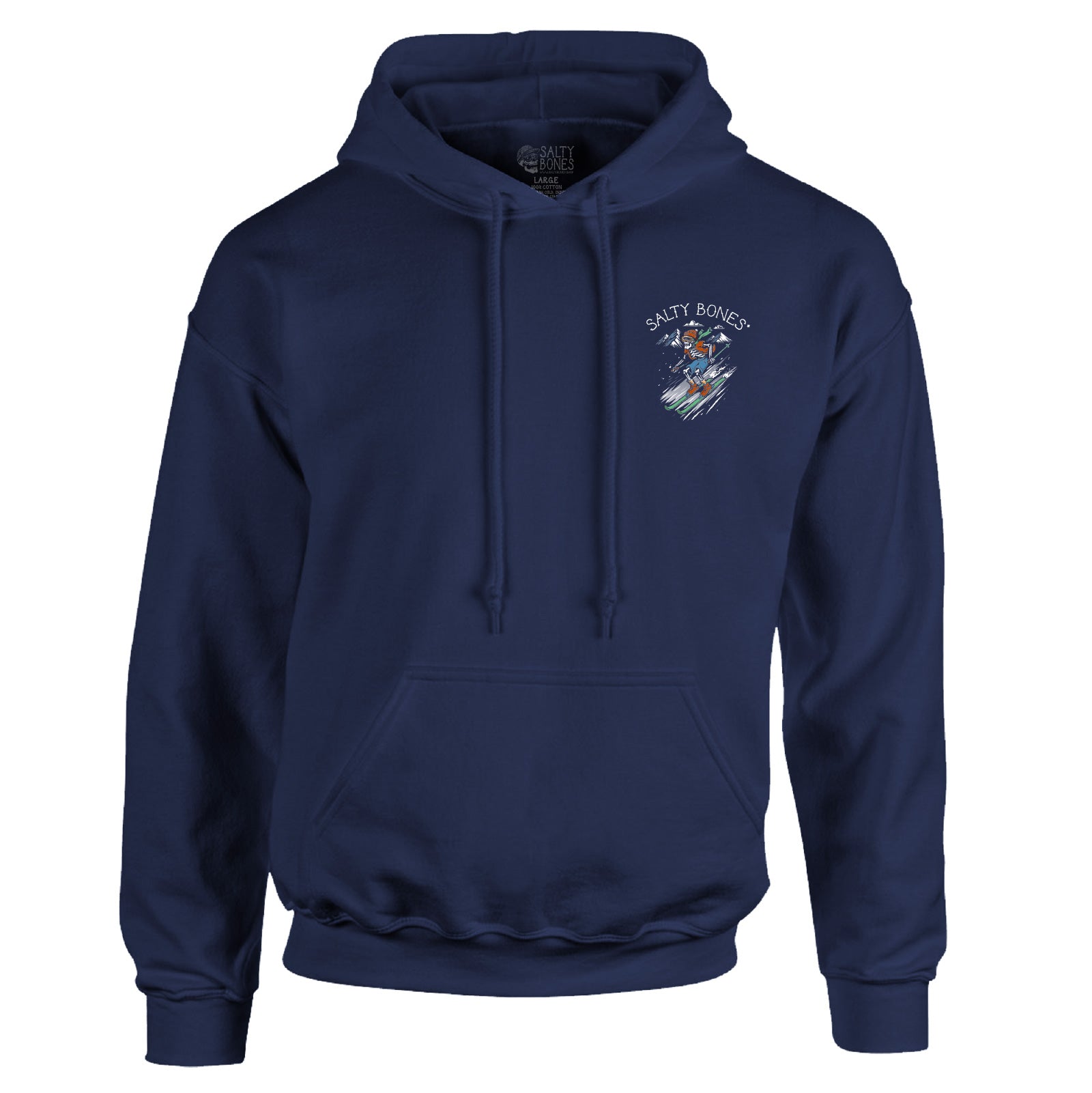 Salty Bones Ski Ya Later Snow Mountain Skiing Winter Sports Premium Blend Ringspun Graphic Hooded Sweatshirt