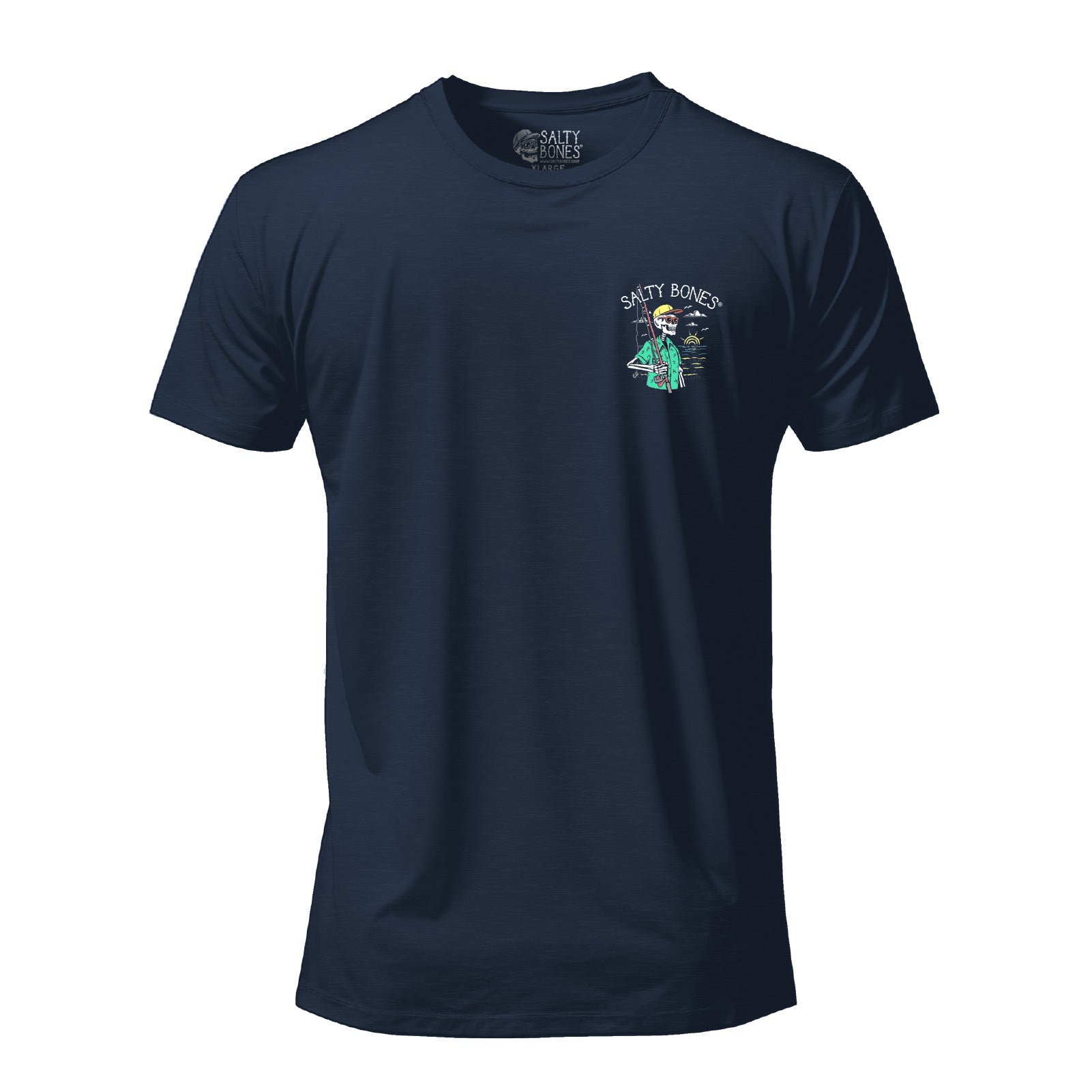 Salty Bones Fishing Is Cheaper Than Therapy Fisherman Sunset Graphic T-Shirt