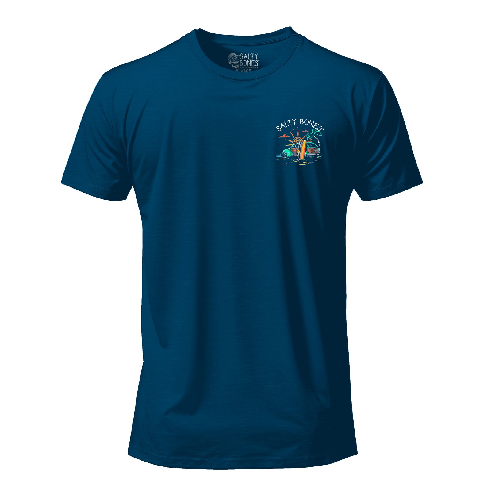 Salty Bones Chasing Summer Woody Car Sunset Surfer T-Shirt