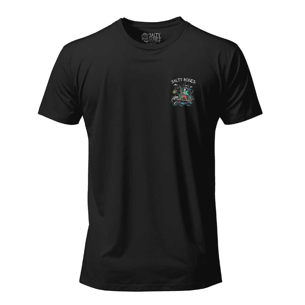 Salty Bones Born to Fish Forced to Work Fishing Boat T-Shirt