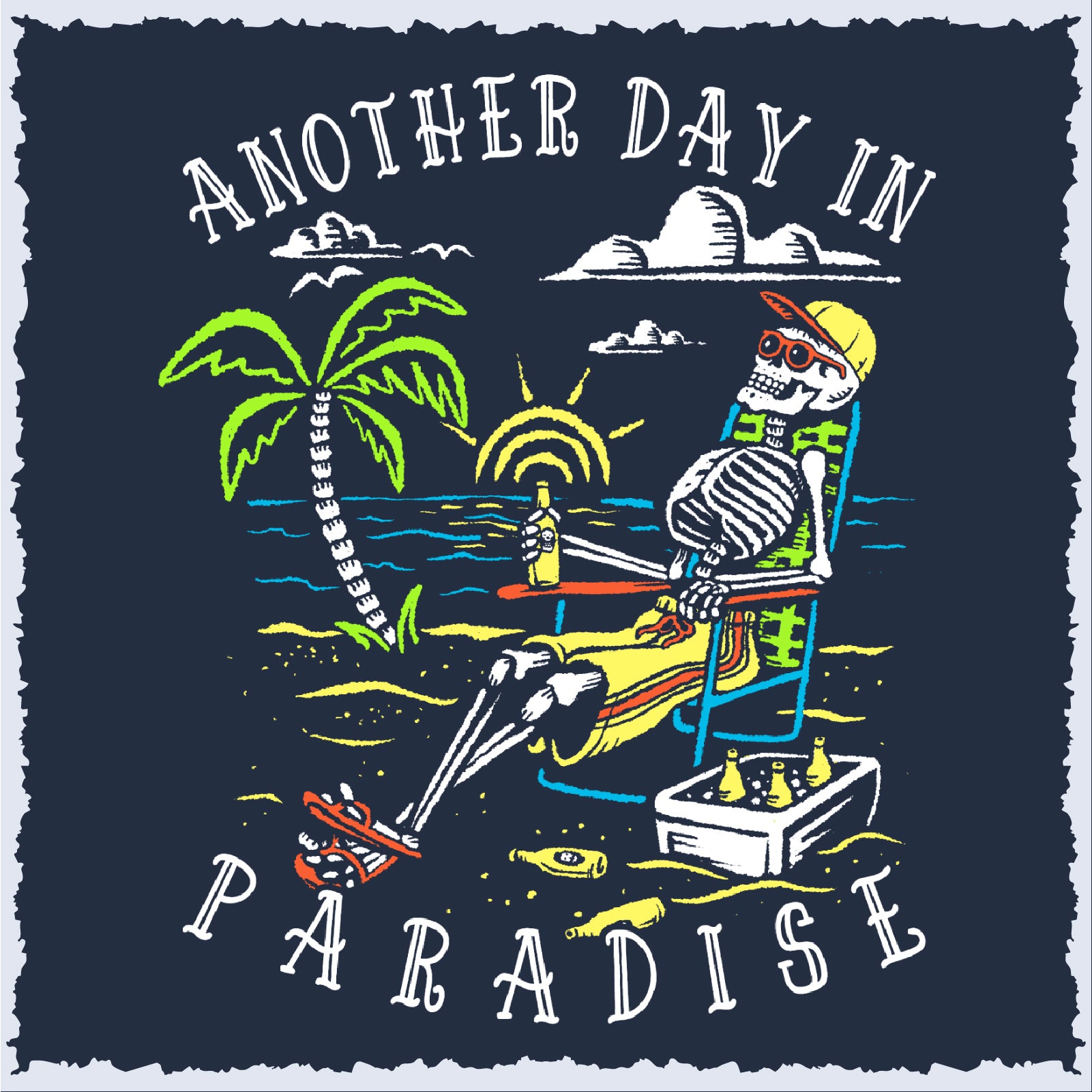 Salty Bones Another Day in Paradise Tropical Beach Long Sleeve T-Shirt