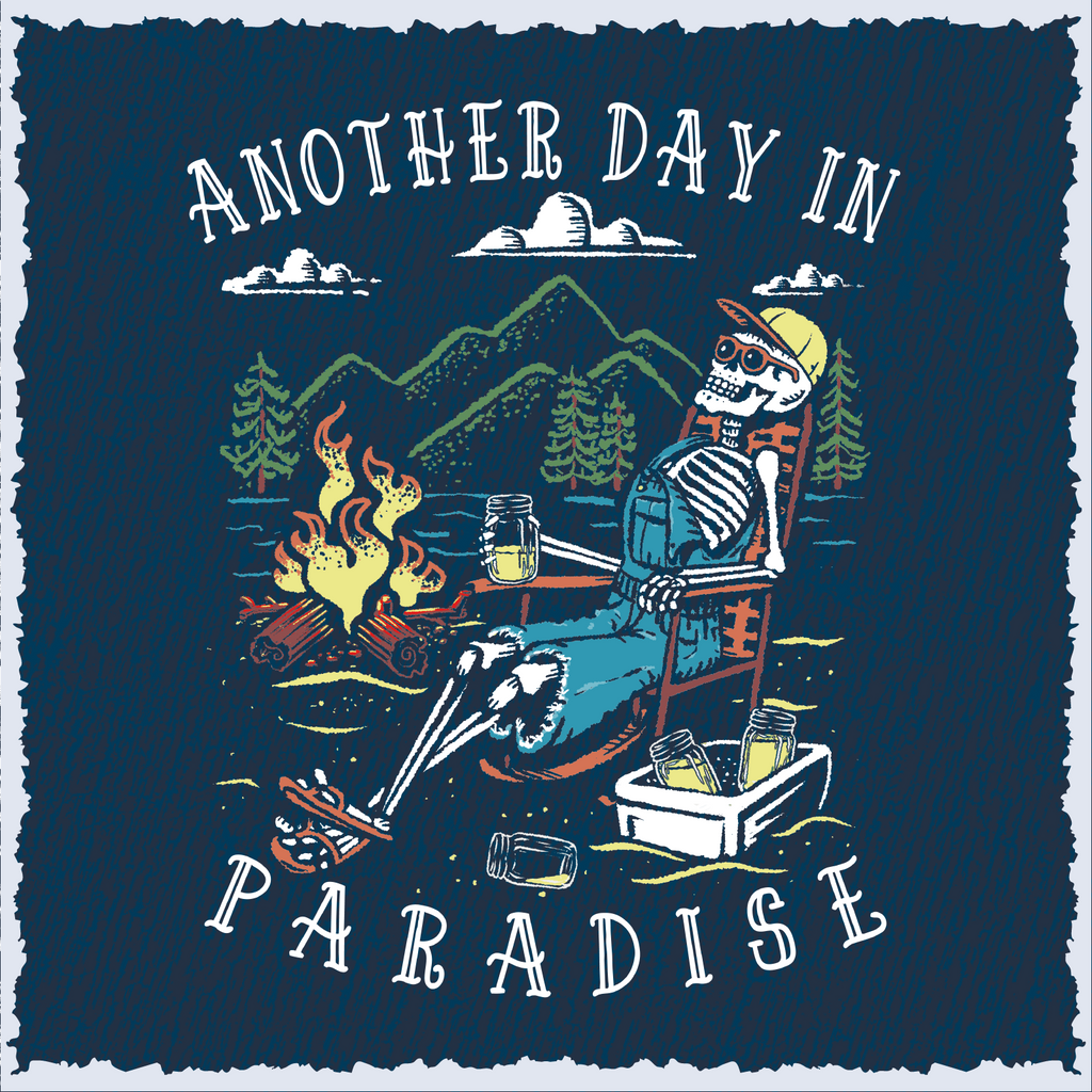 Salty Bones Another Day in Paradise Campfire Mountain Adventure T-Shirt