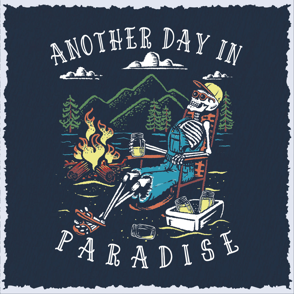 Salty Bones Another Day in Paradise Campfire Mountain Adventure T-Shirt