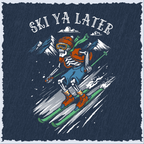 Salty Bones Ski Ya Later Snow Mountain Skiing T-Shirt