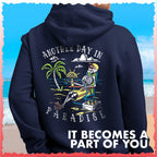 Salty Bones Another Day in Paradise Tropical Beach Premium Blend Ringspun Graphic Hooded Sweatshirt