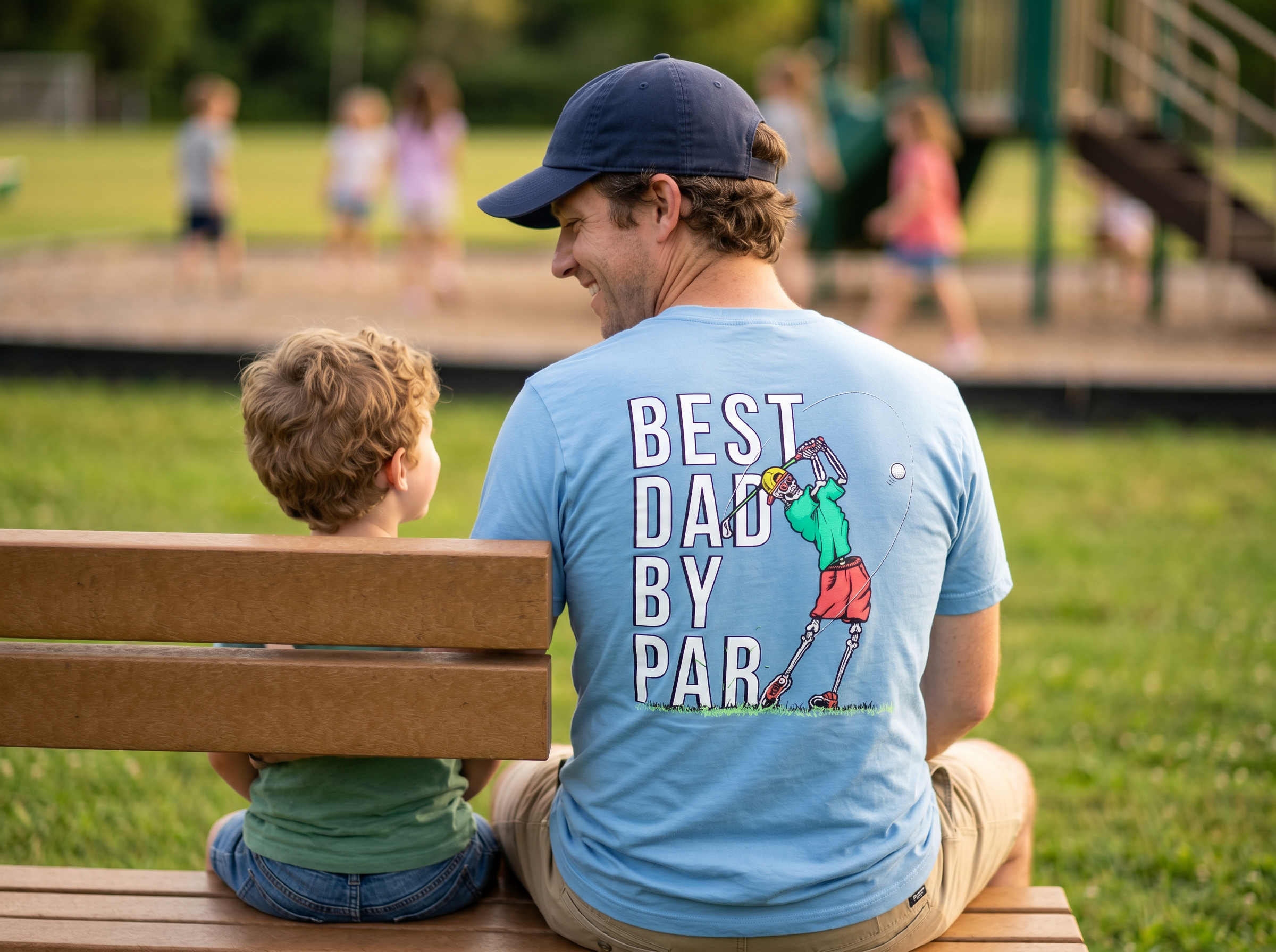 Salty Bones Best Dad by Par Golf Graphic T-Shirt