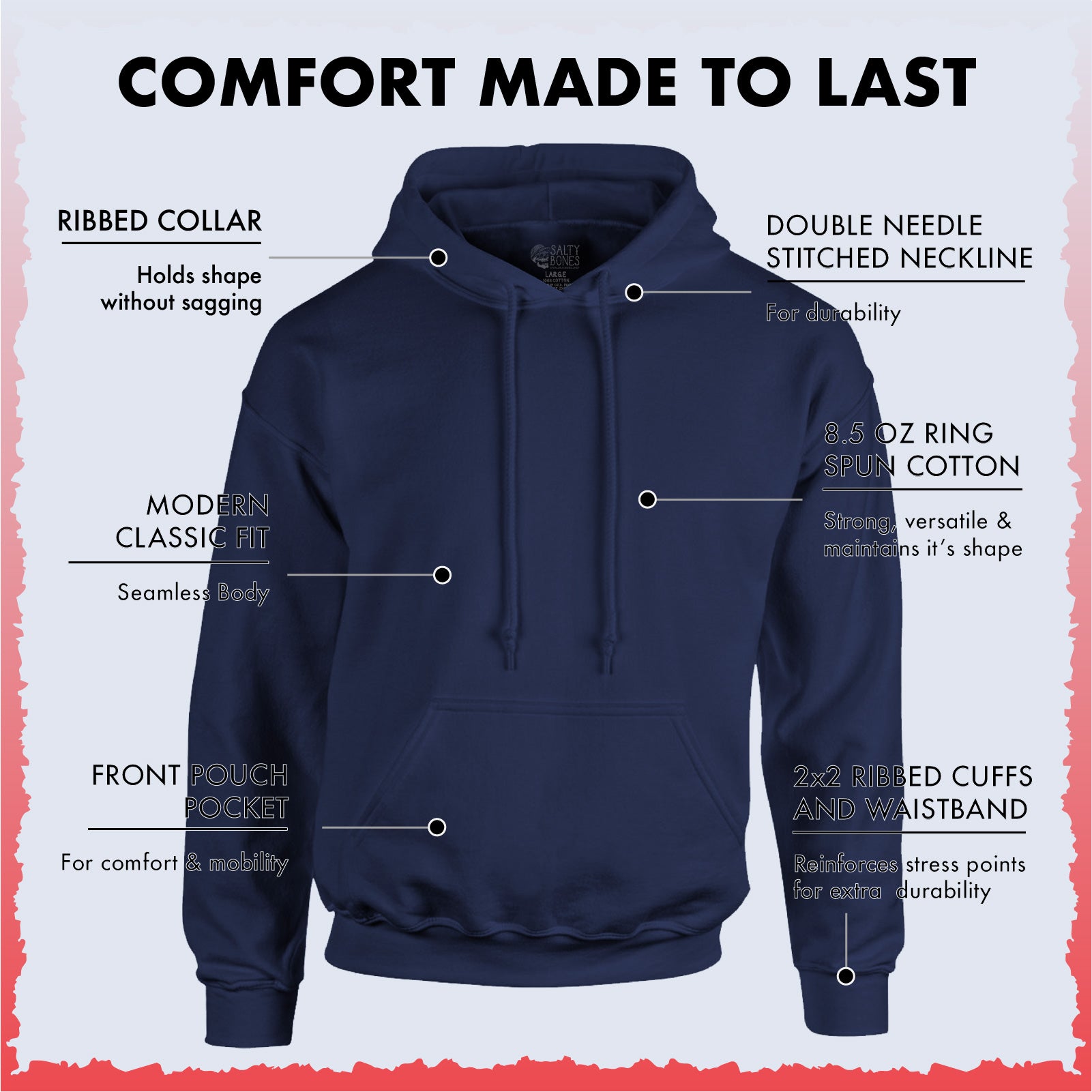 Salty Bones Ski Ya Later Snow Mountain Skiing Winter Sports Premium Blend Ringspun Graphic Hooded Sweatshirt