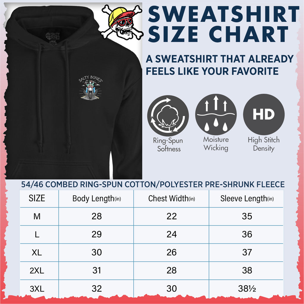 Salty Bones Another Day in Paradise Tropical Beach Premium Blend Ringspun Graphic Hooded Sweatshirt, Printed in USA