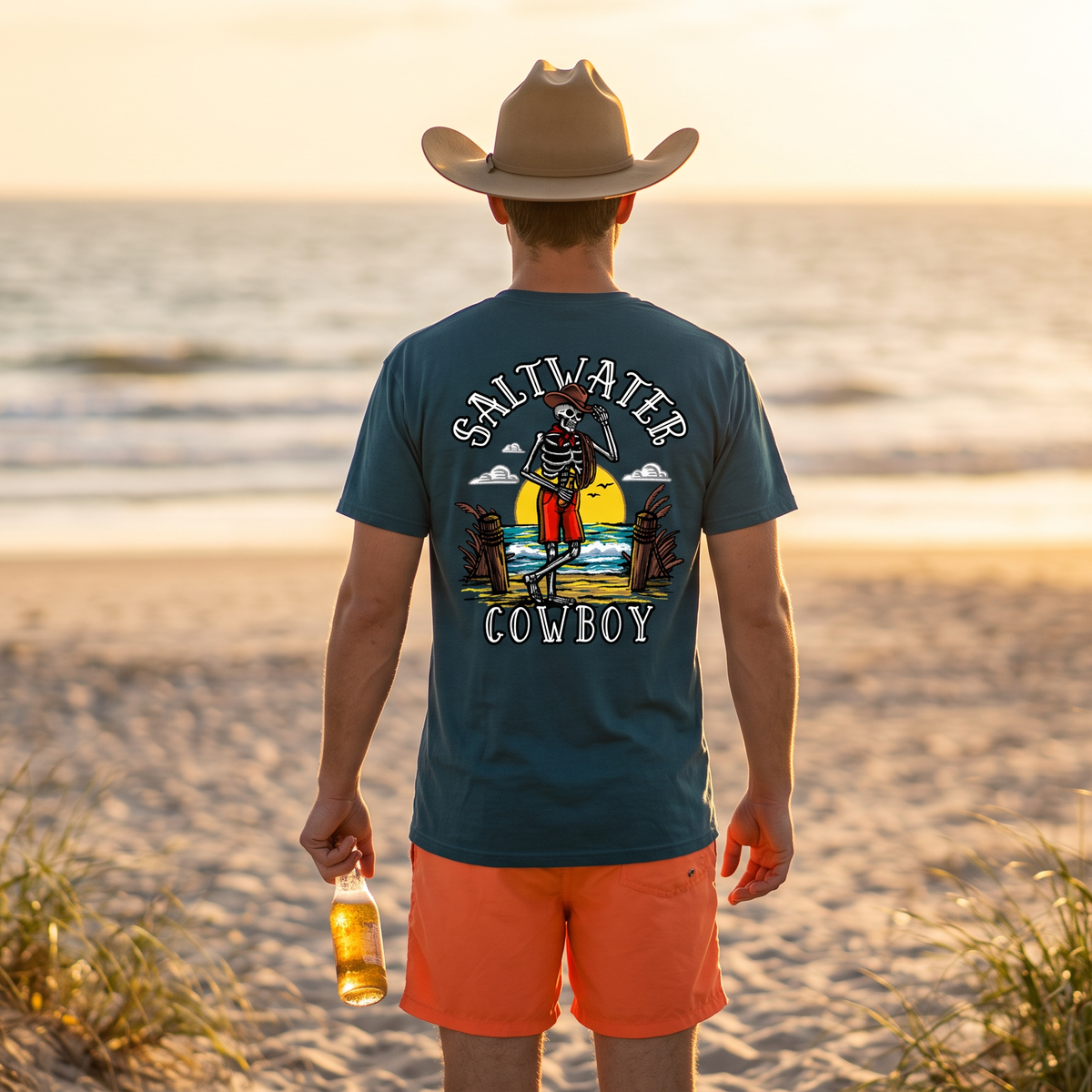 Saltwater Cowboy Beach Graphic T-Shirt