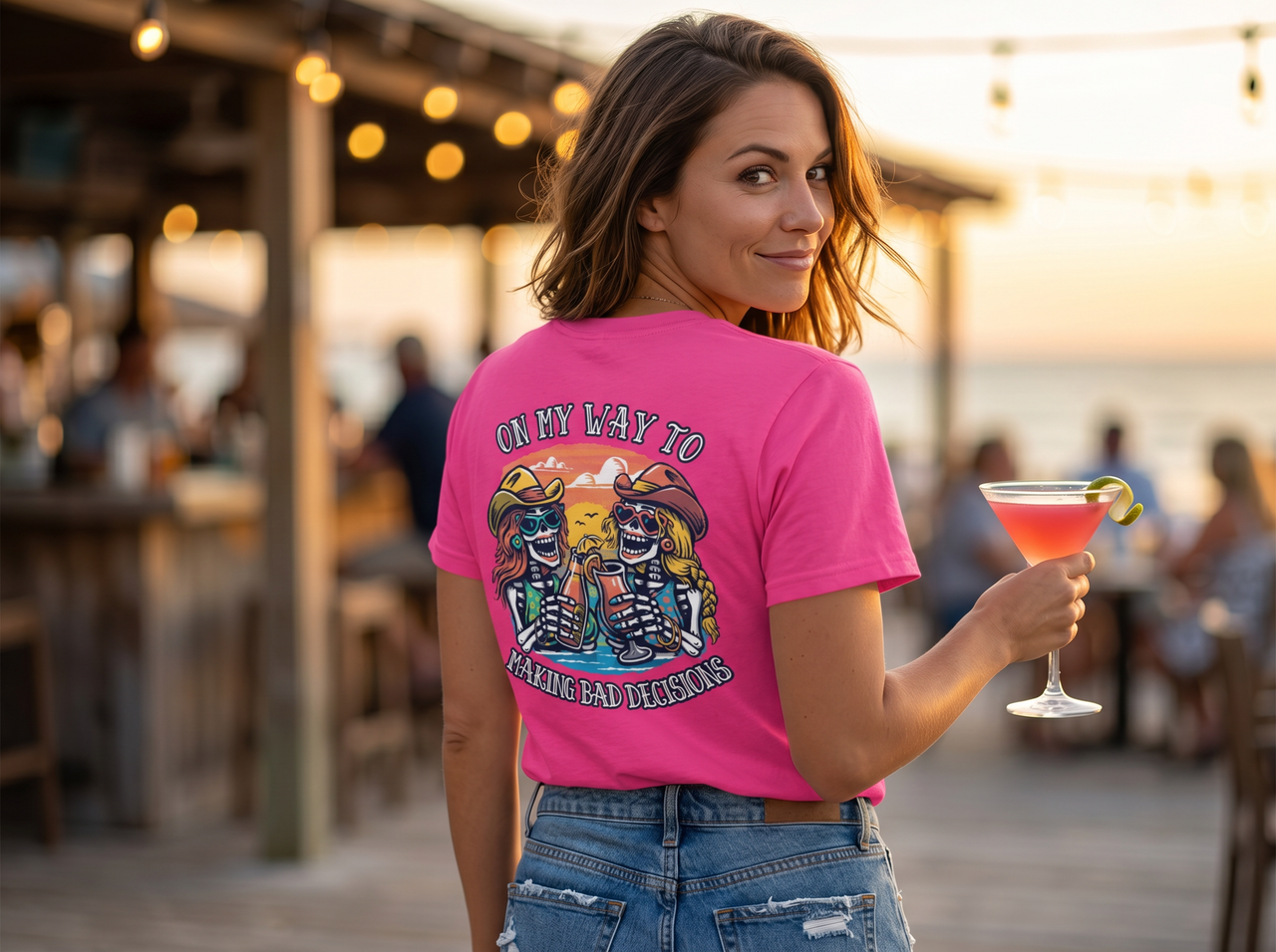 Salty Bones On My Way To Making Bad Decisions Party Time Graphic T-Shirt